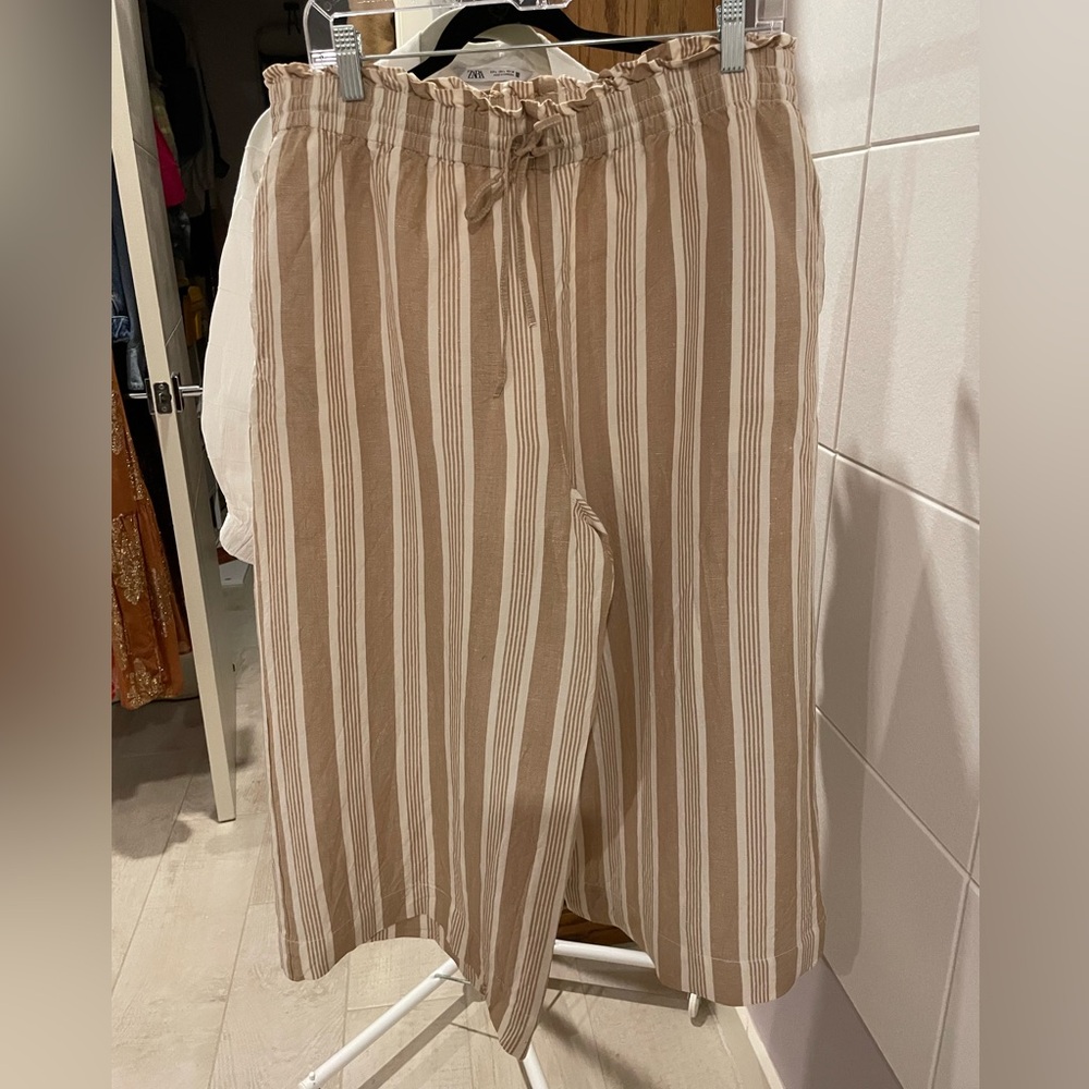 MADEWELL wide leg linen blend pant size PL